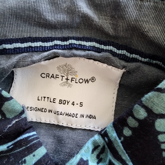 Blue/Teal Dinosaur Button-Down Shirt, Kid's 4-5 - Picture 5 of 6